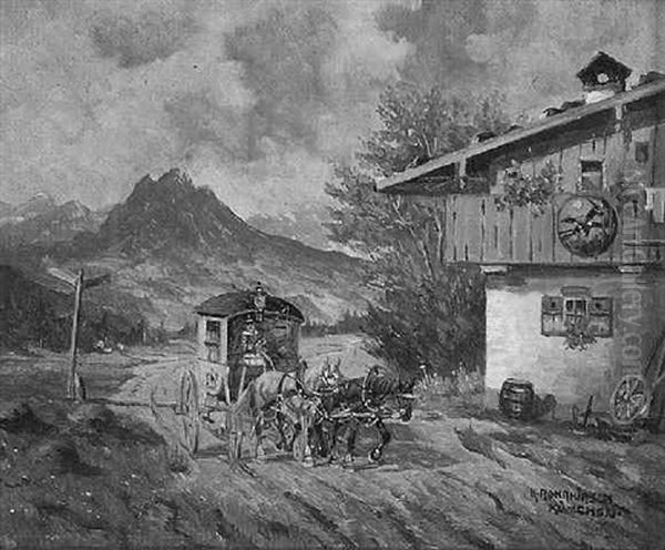 Postkutsche Auf Der Dorfstrase - view 1