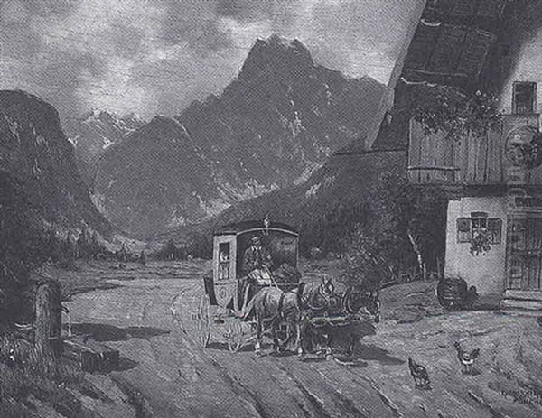 Postkutsche Auf Der Dorfstrase - view 1