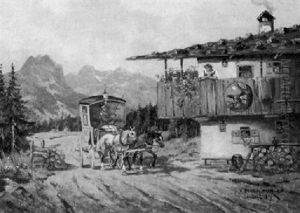 Postkutsche Auf Einer Landstrase Bei Mittenwald by Karl Rohrhirsch