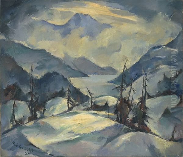 Verschneite Gebirgslandschaft Am See - view 1