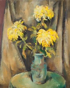 Stillleben Mit Gelben Chrysanthemen Stillleben Mit Gelben Chrysanthemen