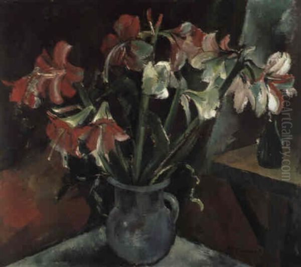 Straus Amaryllis In Einem Henkelgefas - view 1