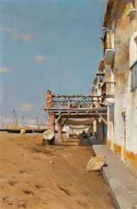 Vista De Un Pueblo De Costa by Joan Roig Soler