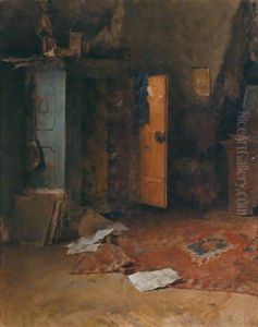Interieur Mit Bauernkasten by Fritz (Friedrich) Rojka