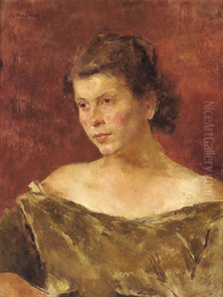 Frau In Samtbluse - view 1
