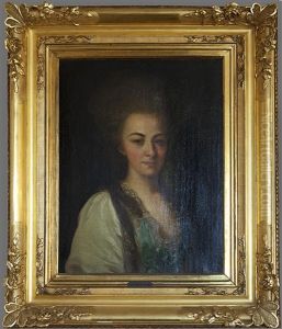 Portrait D"une Jeune Fille Au Ruban Bleu by Theodore Rokotoff