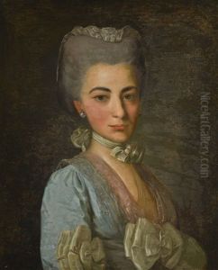 Portrait Of A Lady In A Blue Dress