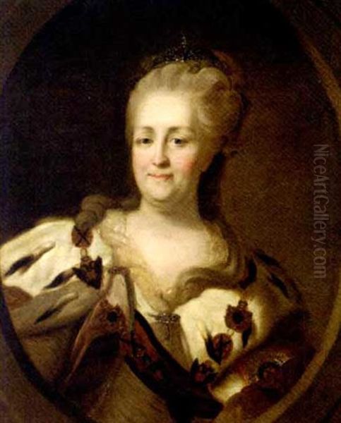 Portrait Of Catherine The Great, In An Ermine-trimmed Robe, Wearing The Chain Of The Order Of St. Andrew - view 1