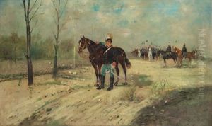 Comandante Di Cavalleria Con Le Truppe by Giulio Rolland