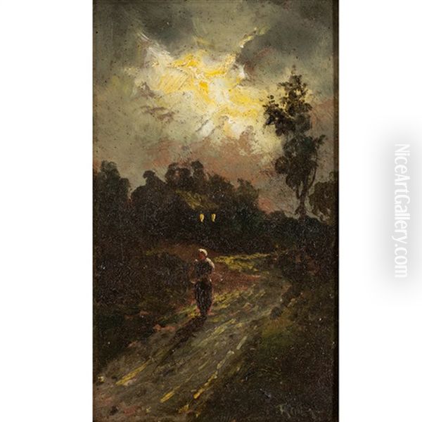 Woman On Rural Path - view 1