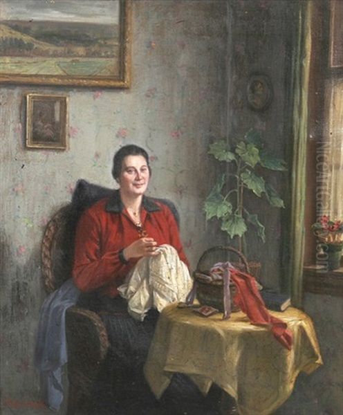 Interieur Mit Nahender Frau - view 1