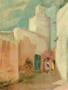 Rue Et Minaret A Kairouan