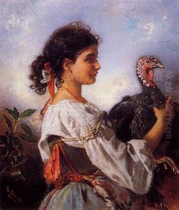 Peasant Girl With Turkey