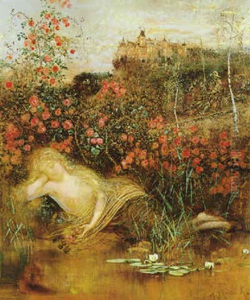 Kamptalnymphe Unter Einer Rosenhecke - view 1