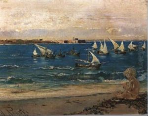 Segelboote Vor Der Kuste by Anton Romako