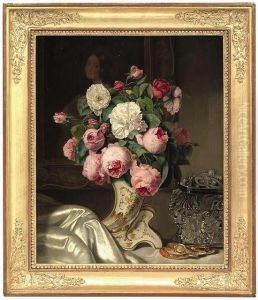 Stilleben Mit Rosa Und Weisen Rosen