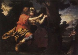 Angelica And Medoro by Giovanni Francesco Romanelli