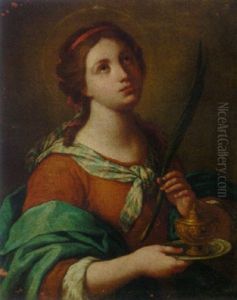 A Female Saint With A Martyr's Palm