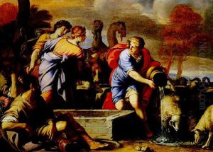 L'incontro De Giacobbe E Rachele by Giovanni Francesco Romanelli