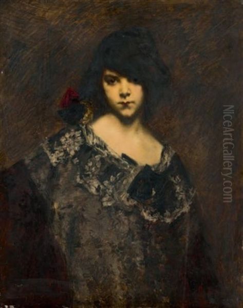 Portrait De Jeune Fille Au Noeud Rouge - view 1