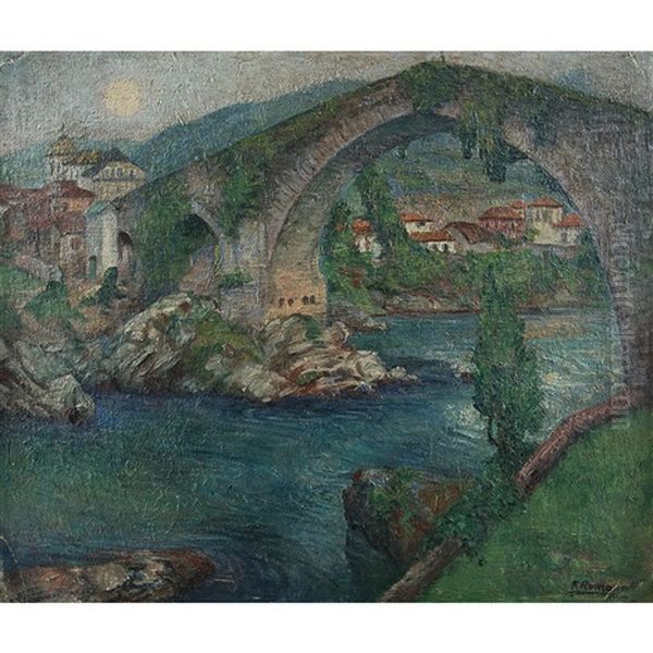 Puente Romano De Cangas De Onis, Asturias, Espana, 1934 - view 1