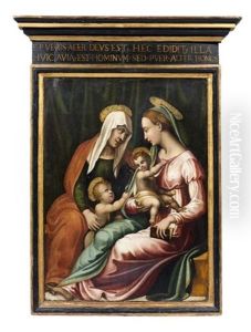 Sainte Elisabeth Et Saint Jean-baptiste Pres De La Vierge Et De L'enfant Jesus