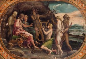 Orfeo Ed Euridice Dinanzi A Plutone E Proserpina by Giulio Romano (Orbetto)