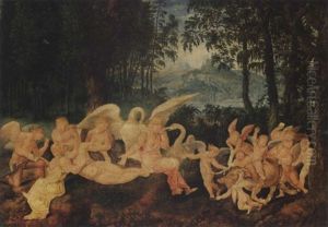 The Death Of Adonis In A Wooded Alpine Landscape, A River And Town On A Mountain Beyond The Death Of Adonis In A Wooded Alpine Landscape, A River And Town On A Mountain Beyond