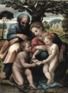 The Holy Family With The Infant St. John by Giulio Romano (Orbetto)