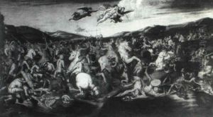 The Emperor Constantinus Defeating Maxentius At The Milvius Bridge Near Rome