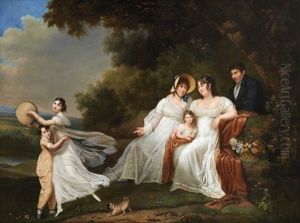 Portrait De Famille Dans Un Paysage by  Romany (Adele Romanee)