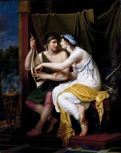 Young Lovers Playing The Lyre by Romany (Adele Romanee)