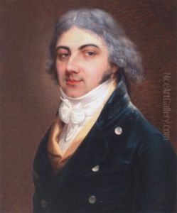 Portrait Of A Man Wearing A Green Jacket And A White Shirt by Romany (Adele Romanee)