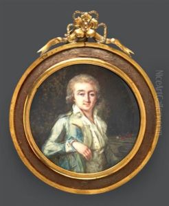 Portrait Du Compositeur Salvatore Cherubini, Une Plume D'oie Dans La Main Droite, Assis Devant Un Pianoforte, En Habit Vert, Chemise Entrouverte by Francois-Antoine Romany