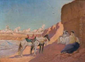 Le Repos Des Cavaliers by Maurice Romberg De Vaucorbeil
