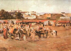 Deux Cavaliers Au Bord D'un Oued Deux Cavaliers Au Bord D'un Oued
