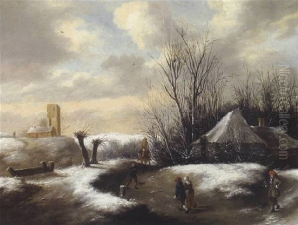 Winterliche Dunenlandschaft Mit Reisenden - view 1