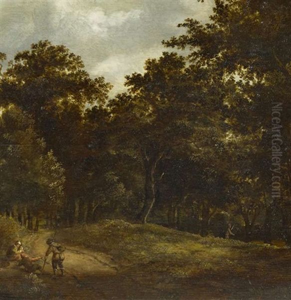 Waldinneres Mit Rastenden Personen - view 1