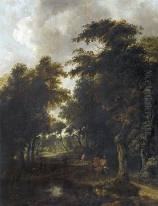 Waldlandschaft Mit Reitern by Salomon Rombouts