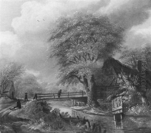 Bewaldete Landschaft Mit Einem Flusschen - view 1