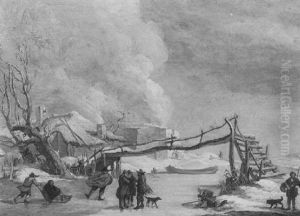 Winterlandschaft Mit Eislaufern by Salomon Rombouts