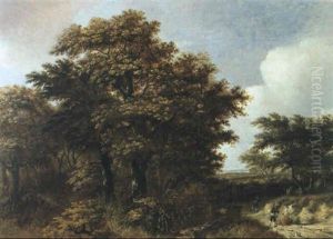 Peasants Resting On A Sandy Track In The Dunes by Salomon Rombouts