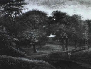 Spatsommerliche Laubwald Mit Zwei Wanderern... by Salomon Rombouts