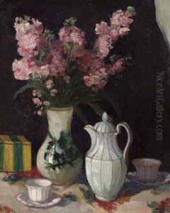 Asztali Csendelet Porcelanokkal by Frigyes Borszeky
