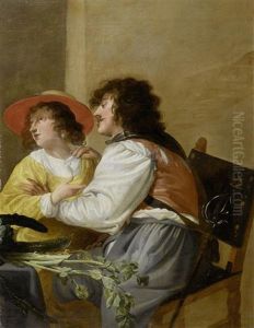 Liebespaar In Einem Gasthaus by Theodoor Rombouts