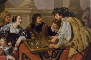 Les Joueurs De Tric-trac by Theodoor Rombouts