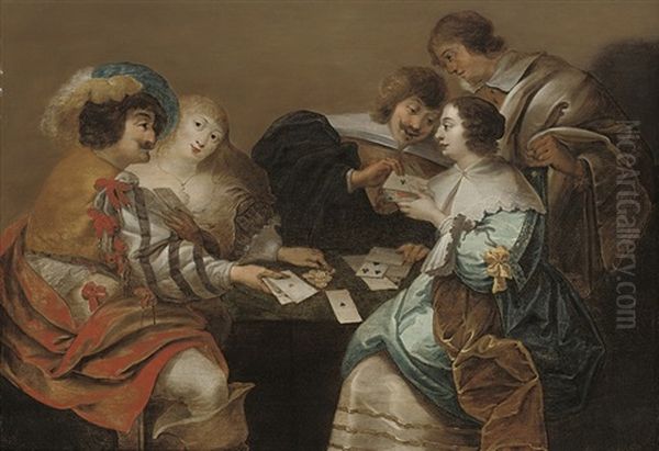 Elegant Company Playing Cards In An Interior - view 1