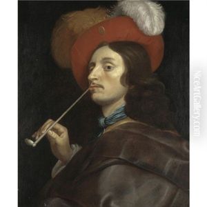A Cavalier Smoking A Pipe
