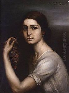 La Nina De Las Uvas by Julio Romero De Torres