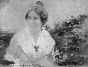 Portrat Einer Lachenden Frau Im Garten